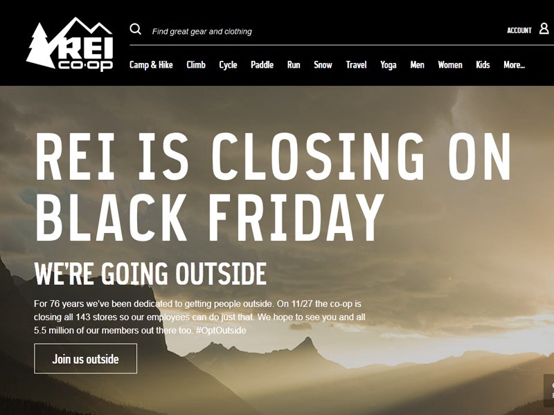 REI Announces Black Friday Closure. Brilliant PR is the Result. What