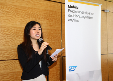 Talking at an SAP luncheon