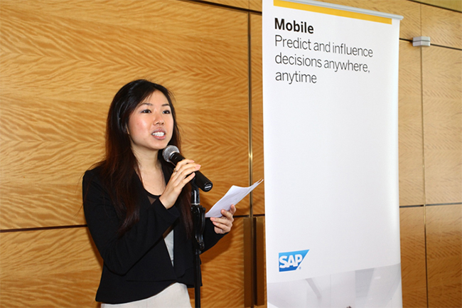 Talking at an SAP luncheon